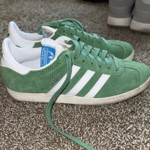 Adidas Gazelle Green and White Sneakers